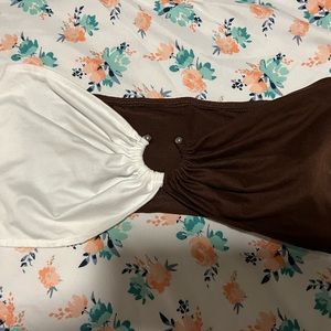 Brown & White Crop (Size: Small)